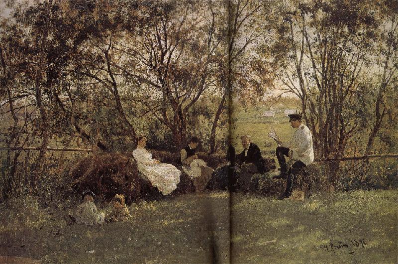 Ilia Efimovich Repin A bench in the returfing Norge oil painting art